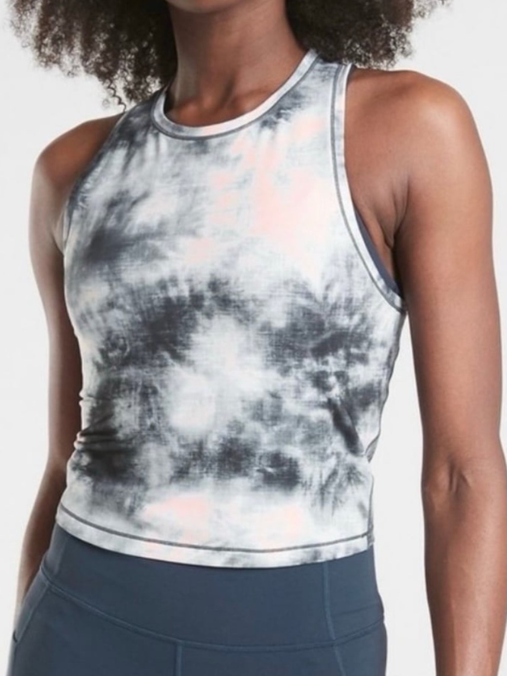 Athleta Shanti Cropped Tie-Dye Racerback Tank Top Size M